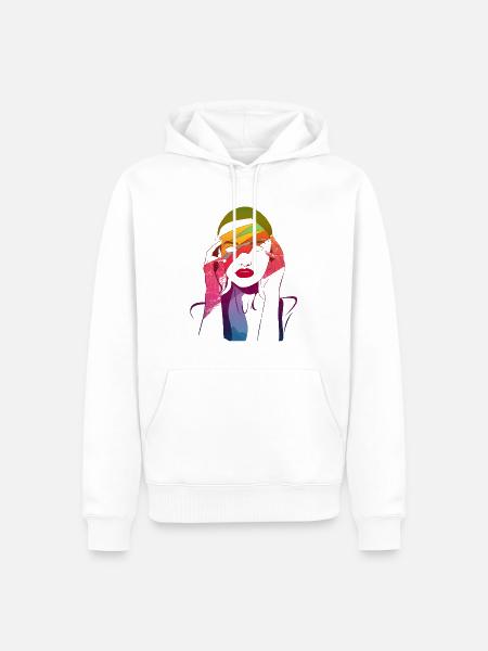 red_lips_project - Männer Premium Bio Hoodie - Weiß
