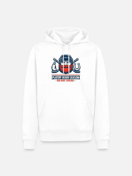 Playoff Bart Saison Nicht Sprechen - Männer Premium Bio Hoodie - Weiß