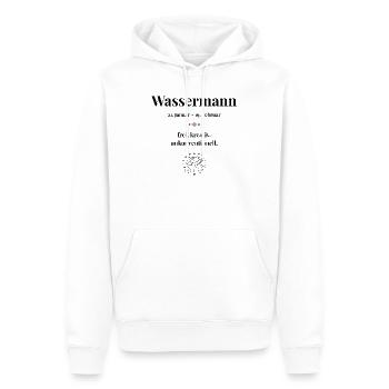 Sternzeichen Wassermann – Datum & Eigenschaften - Männer Premium Bio Hoodie - Weiß - Vorne - Nico (187cm)