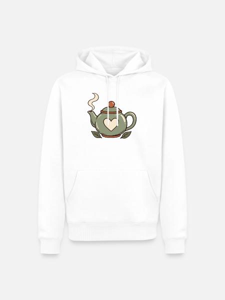 Tee und Zitrone – Teekanne - Männer Premium Bio Hoodie - Weiß