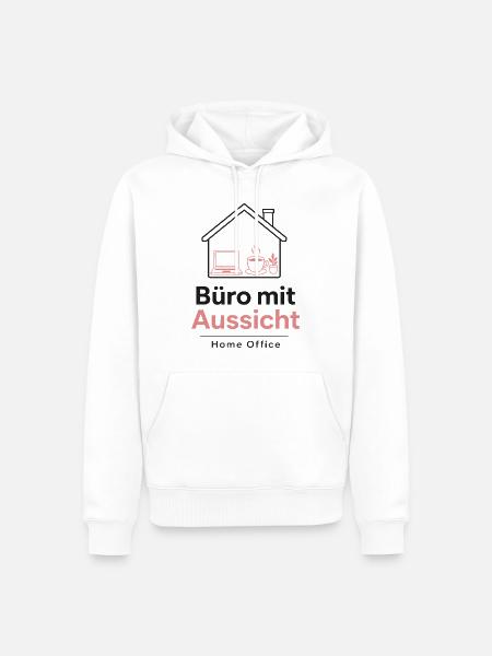 Büro mit Aussicht – Home Office - Männer Premium Bio Hoodie - Weiß