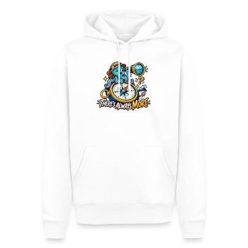 Es gibt immer mehr - Männer Premium Bio Hoodie - Weiß - Vorne - Nico (187cm)