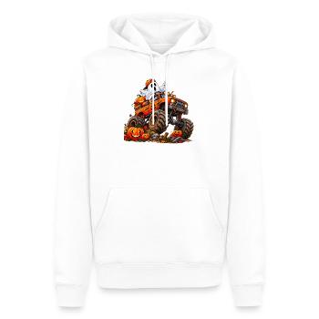 Halloween Monstertruck mit Geist - Männer Premium Bio Hoodie - Weiß - Vorne - Nico (187cm)