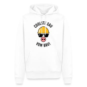 Coolste Sau Vom Bau! (Bauarbeiter / Handwerker) - Männer Premium Bio Hoodie - Weiß - Vorne - Nico (187cm)