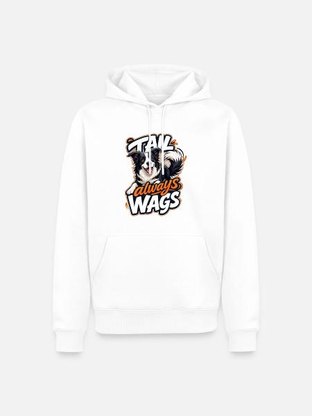 Border Collie - Männer Premium Bio Hoodie - Weiß