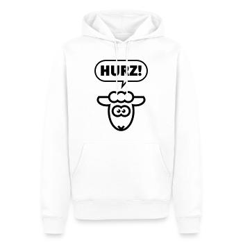 Hurz! (Lamm / Sketch / Lustig / Total Normal / B) - Männer Premium Bio Hoodie - Weiß - Vorne - Nico (187cm)