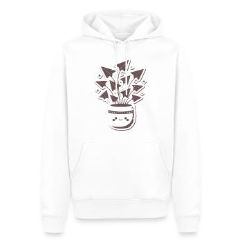 Papierflieger Blütenstrauß Topf - Männer Premium Bio Hoodie - Weiß - Vorne - Nico (187cm)