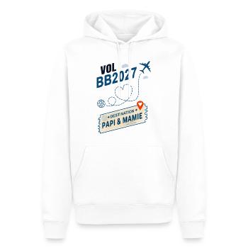 Flug BB2027 Ziel Opa und Großmutter - Männer Premium Bio Hoodie - Weiß - Vorne - Nico (187cm)