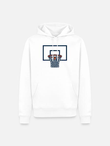 Basketballkorb Brett Logo - Männer Premium Bio Hoodie - Weiß