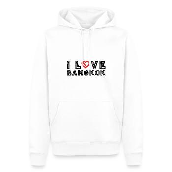 J’aime Bangkok - Sweat à capuche Premium bio Homme - blanc - Devant - Nico (187cm)