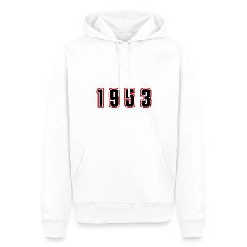 1953 Jahr Zahl - Männer Premium Bio Hoodie - Weiß - Vorne - Nico (187cm)