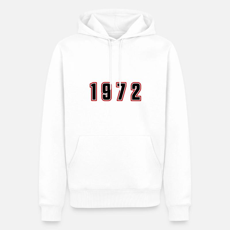 Numéro de l’année 1972 - Sweat à capuche Premium bio Homme - blanc