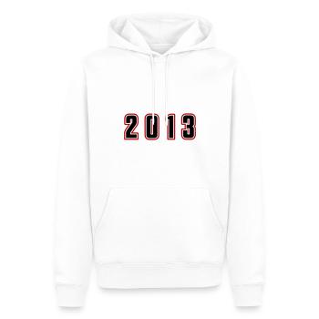 Numéro de l’année 2013 - Sweat à capuche Premium bio Homme - blanc - Devant - Nico (187cm)