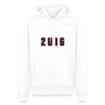Numéro de l’année 2016 - Sweat à capuche Premium bio Homme - blanc - Devant - Nico (187cm)