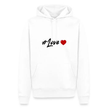 Coeur d’amour - Sweat à capuche Premium bio Homme - blanc - Devant - Nico (187cm)
