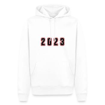 2023 Jahr Zahl - Männer Premium Bio Hoodie - Weiß - Vorne - Nico (187cm)