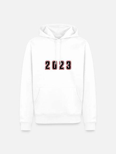 2023 year number - Men’s Premium Organic Hoodie - white