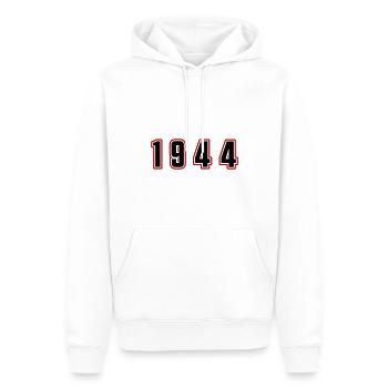 Numéro de l’année 1944 - Sweat à capuche Premium bio Homme - blanc - Devant - Nico (187cm)