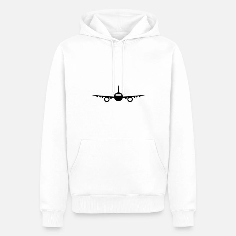 Icône d’avion - Sweat à capuche Premium bio Homme - blanc