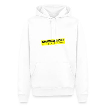 Enterrement de vie de garçon 2024 - Sweat à capuche Premium bio Homme - blanc - Devant - Nico (187cm)
