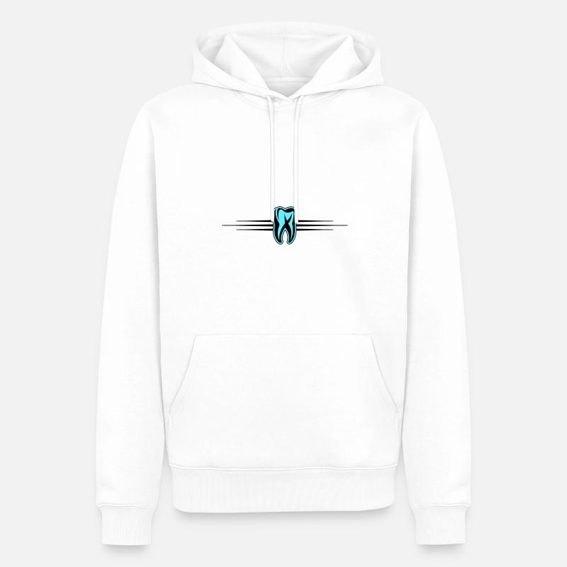 Dentiste Tooth Icon - Sweat à capuche Premium bio Homme - blanc