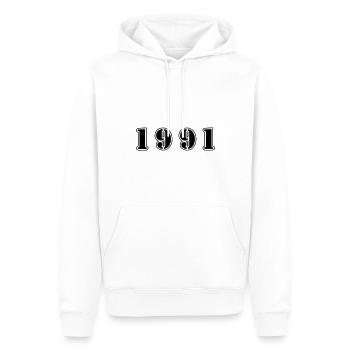 1991 year birthday - Men’s Premium Organic Hoodie - white - Front - Nico (187cm)