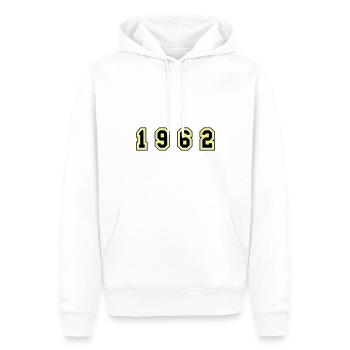 Numéro de l’année 1962 - Sweat à capuche Premium bio Homme - blanc - Devant - Nico (187cm)