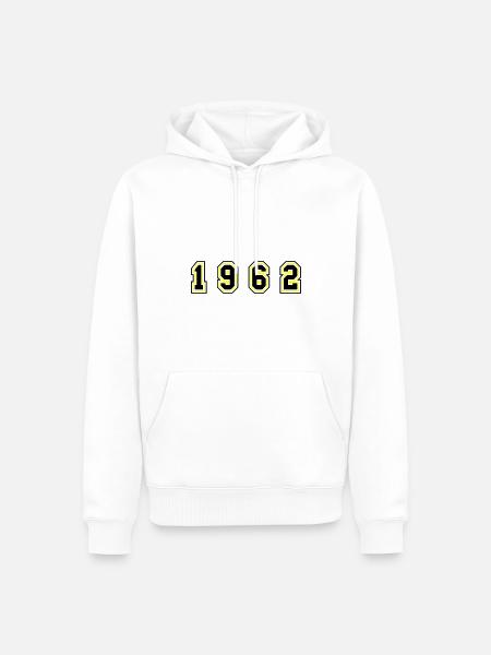 1962 Year Number - Men’s Premium Organic Hoodie - white
