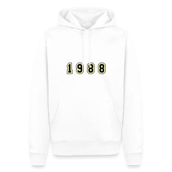 Numéro de l’année 1988 - Sweat à capuche Premium bio Homme - blanc - Devant - Nico (187cm)