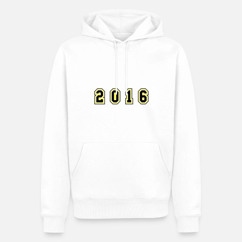 Numéro de l’année 2016 - Sweat à capuche Premium bio Homme - blanc