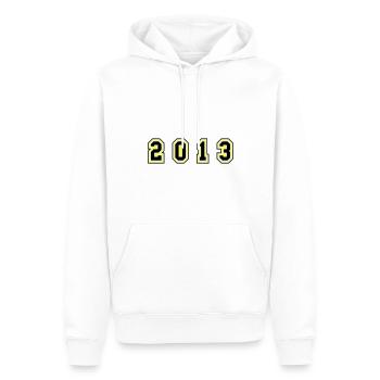 Numéro de l’année 2013 - Sweat à capuche Premium bio Homme - blanc - Devant - Nico (187cm)