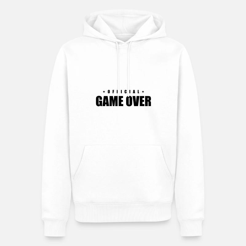 Game Over Spruch - Männer Premium Bio Hoodie - Weiß