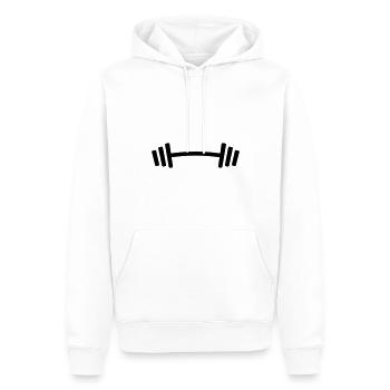 Hantel Gewichte Fitness - Männer Premium Bio Hoodie - Weiß - Vorne - Nico (187cm)