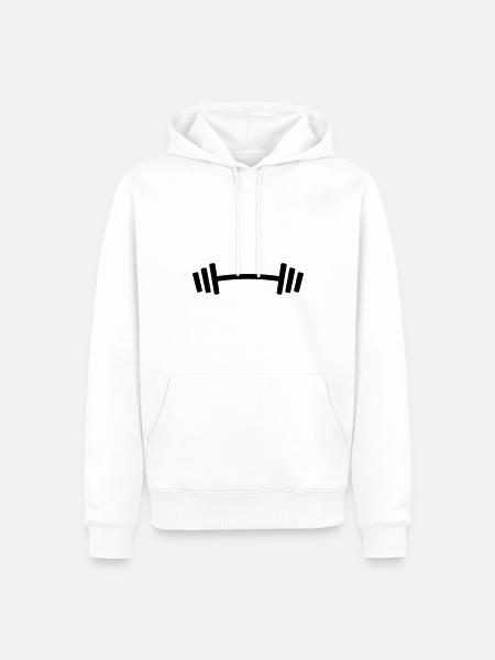 Dumbbell Weights Fitness - Men’s Premium Organic Hoodie - white
