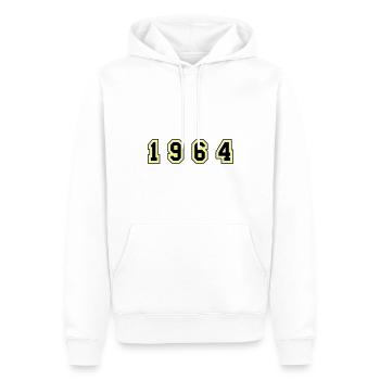 Numéro de l’année 1964 - Sweat à capuche Premium bio Homme - blanc - Devant - Nico (187cm)
