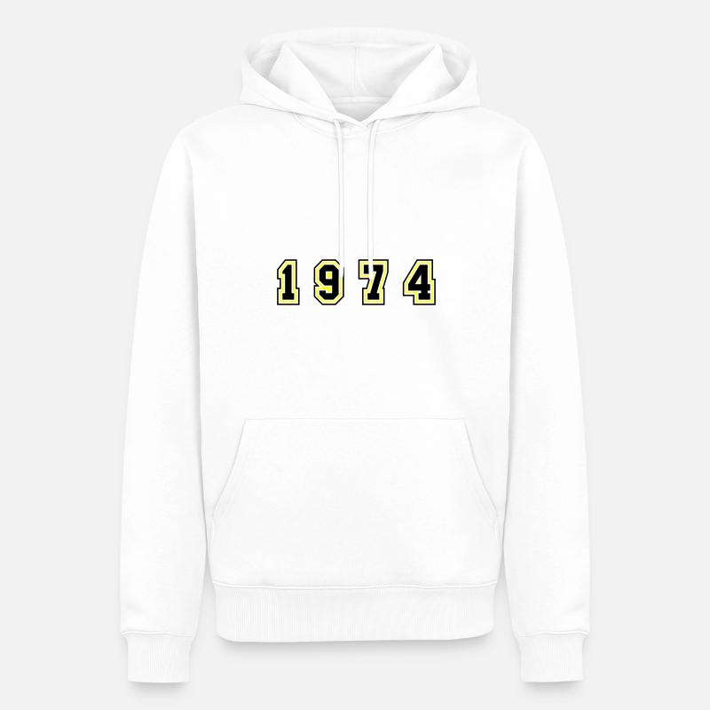 Numéro de l’année 1974 - Sweat à capuche Premium bio Homme - blanc