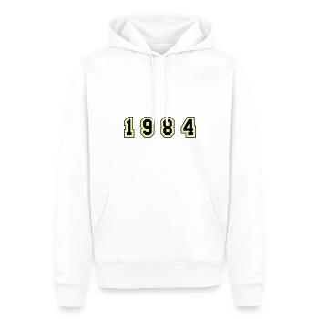 Numéro de l’année 1984 - Sweat à capuche Premium bio Homme - blanc - Devant - Nico (187cm)