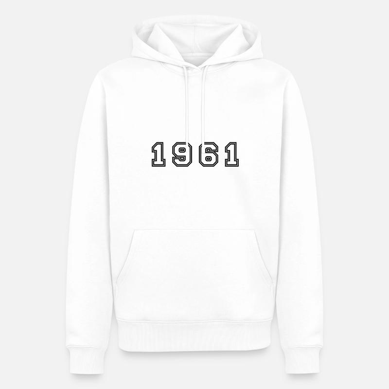 Numéro de l’année 1961 - Sweat à capuche Premium bio Homme - blanc