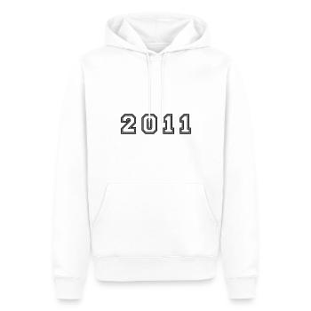 Numéro de l’année 2011 - Sweat à capuche Premium bio Homme - blanc - Devant - Nico (187cm)