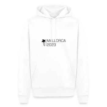 Majorque 2023 - Sweat à capuche Premium bio Homme - blanc - Devant - Nico (187cm)