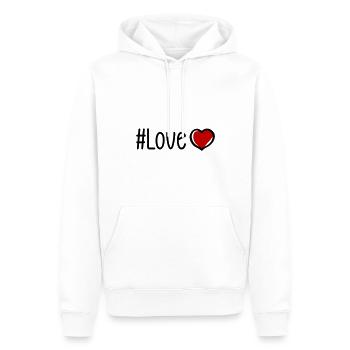 Coeur d’amour - Sweat à capuche Premium bio Homme - blanc - Devant - Nico (187cm)