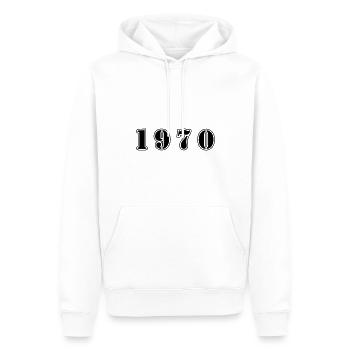 1970 year birthday - Men’s Premium Organic Hoodie - white - Front - Nico (187cm)