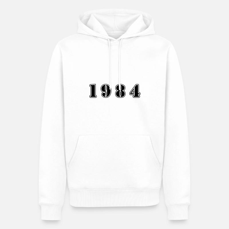 1984 anniversaire - Sweat à capuche Premium bio Homme - blanc