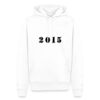 Anniversaire 2015 - Sweat à capuche Premium bio Homme - blanc - Devant - Nico (187cm)