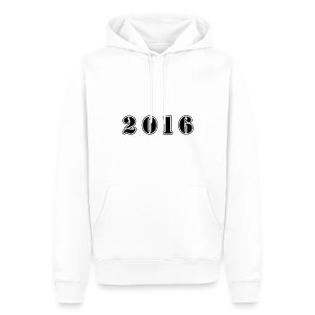 Anniversaire 2016 - Sweat à capuche Premium bio Homme - blanc - Devant - Nico (187cm)