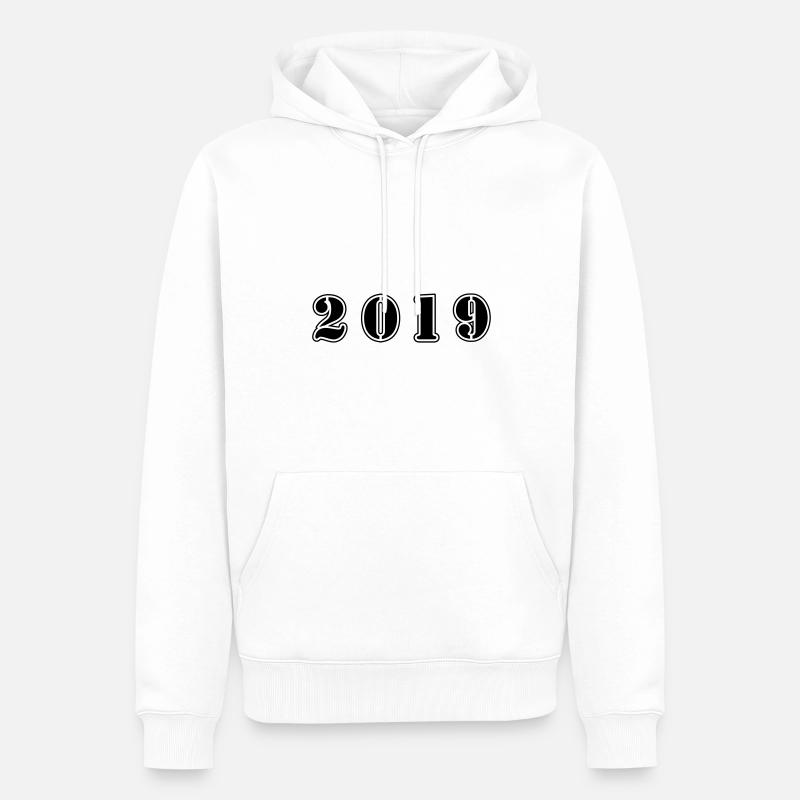 Anniversaire de l’année 2019 - Sweat à capuche Premium bio Homme - blanc