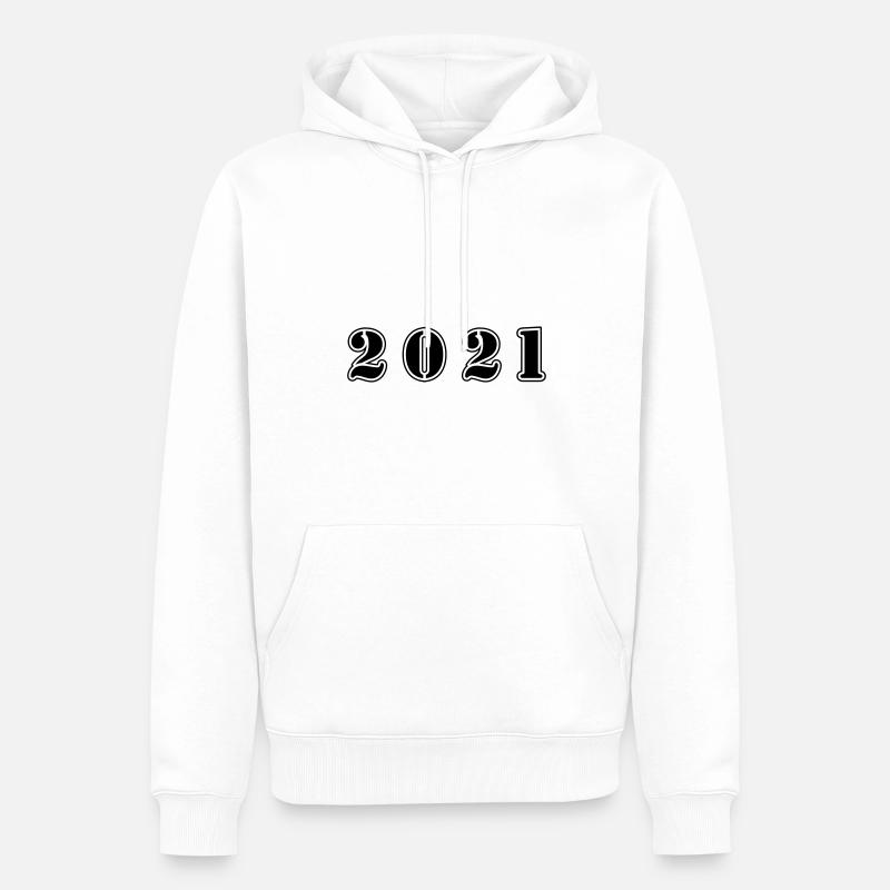 Anniversaire de l’année 2021 - Sweat à capuche Premium bio Homme - blanc