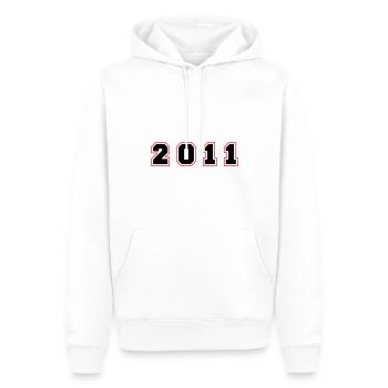 Numéro de l’année 2011 - Sweat à capuche Premium bio Homme - blanc - Devant - Nico (187cm)
