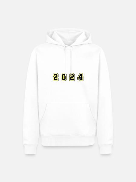 2024 year number - Men’s Premium Organic Hoodie - white