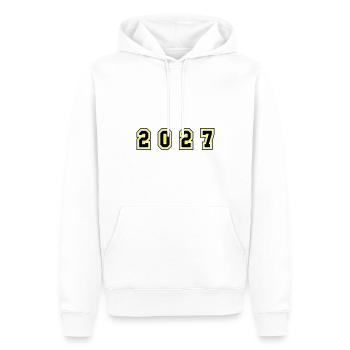 Numéro de l’année 2027 - Sweat à capuche Premium bio Homme - blanc - Devant - Nico (187cm)